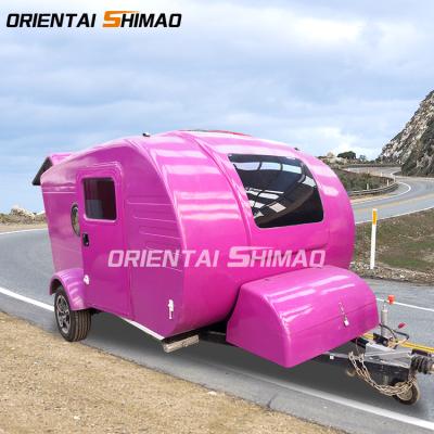 China Custom vegetable processing plant fast food teardrop trailer small mini light up camper trailer in china for sale