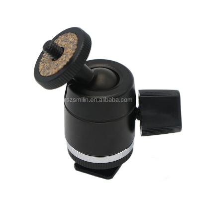 China With 1/4 top screw and 1/4& 3/8 Low Interface Aluminum Alloy Shoe Camera Mount Ball Hot Head With Main 1/4 Screw Head And Base 1/4 Thread Nut for sale