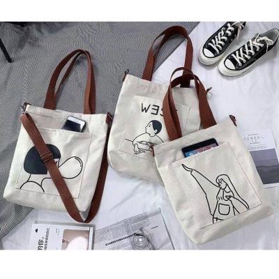 China Fashion Wholesale Reusable Recycle Canvas Tote Bag Custom Tote Cotton Eco-friendly Bag for sale