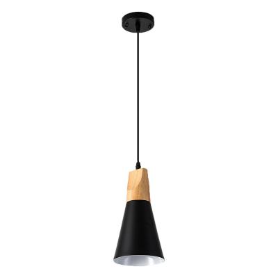 China Modern Modern Pendant Lighting Black Solid Wood Aluminum Pendant Light Nordic Kitchen Island Pendant Light for sale