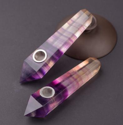 China From China Factory Wholesale Fluorite Pipe Smoking Pipe Purple Crystal Pipe Directly for sale