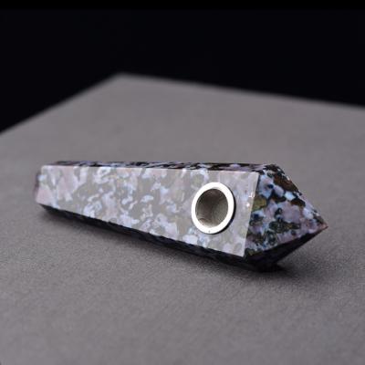 China High Quality Crystal Stone Pipe Snowflake Stone Decoration Quartz Smoke Smoking Pipe for sale