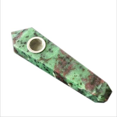 China High quality epidote crystal stone pipe decoration quartz smoke smoking crystal pipe for sale