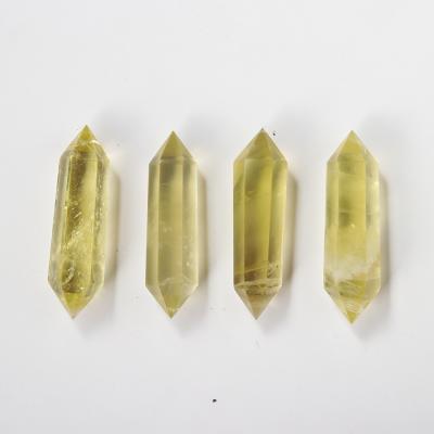 China Wholesale Natural Crystal Citrine Wand China Double Point Yellow Quartz Healing Ornament For Home Decor Energy Wand for sale