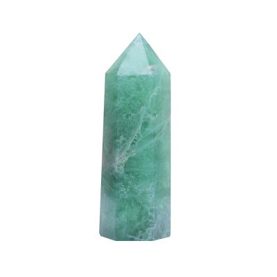 China China Wholesale High Quality Natural Green Quartz Healing Crystals Stones Natural Fluorite Crystals Quartz Wand Point for sale