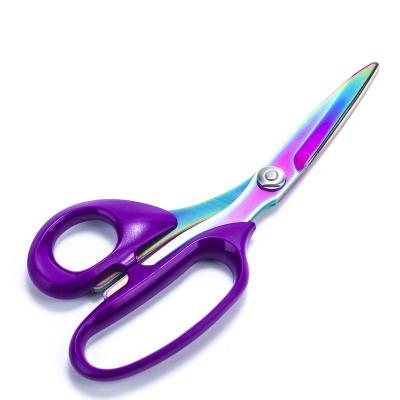 China Household Scissors Pointed Sewing Heavy Duty Titanium Coating Forged Stainless Steel Universal Professional Shears for sale