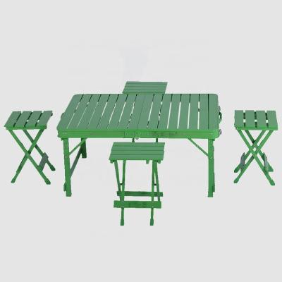 China High Quality Environmental Friendly Green Aluminum Folding Table And Ourdoor Indoor Party Chair for sale