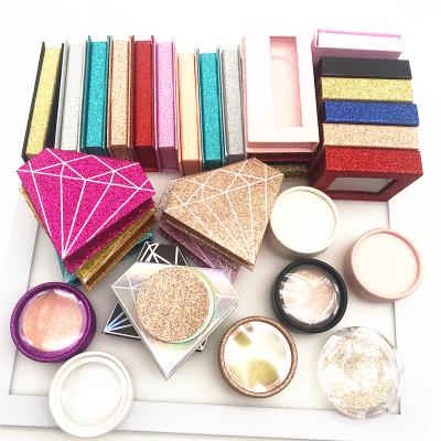 China Recyclable Wholesale Eyelash Box Bulk , Private Label Lash Boxes , Custom Glitter Luxury Square Rectangle Lash Packaging for sale