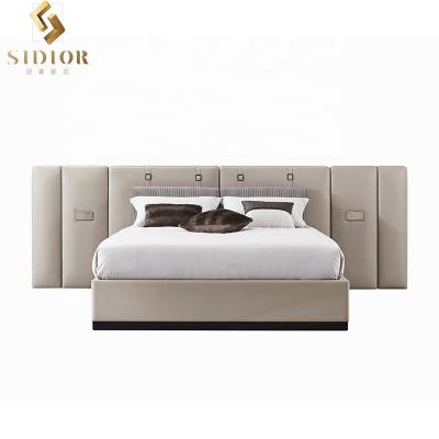 China Other good quality 2022 hot selling hotel bedroom commercial up holstered queen size bed for sale