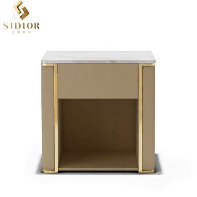 China Modern Rendered In China Top Quality Bedside Bedroom Locker Bedside Table Simple And Elegant Light Luxury Table for sale