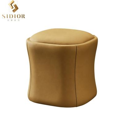 China Convertible Luxury Soft Leather Upholstery Stool Modern Dressing Table Stool for sale