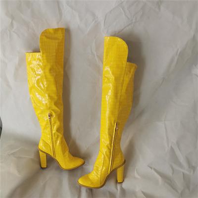 China Other hot selling sexy ladies thick-heeled fashion high heel boots with zipper big size 36-47 for sale