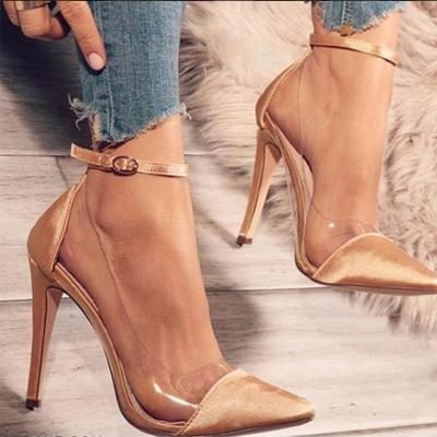 China Wholesale High Quality Fashion Trend High Heel Shoe Summer Spring PVC Style Girls Buckles Pumps Unit Autumn for sale