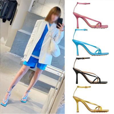 China Fashion trend hot sale new style buckle strap sandals color can be customized high heel ladies sandals for sale