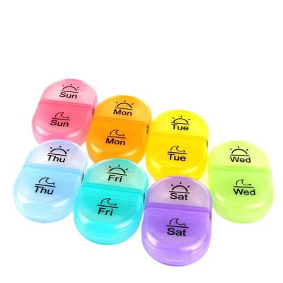 China Eco-friendly Weekly Pill Organizer 7 Day Pill Box Holder Medicine Storage Organizer Weekly Container, Plastic 7 Day Pill Box 14cases for sale