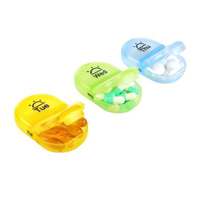 China 2021 Eco-Friendly Weekly Pill Organizer Amazon Pill Tablet Organizer Pills Holder Box For Travel 7 Compartments Pill Box Organizer for sale