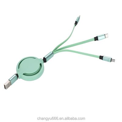 China Universal Retractable MP3/MP4 Player 3 in 1 3in1 USB Multi Charger Multi Charging Cable for Mobile Phone for sale