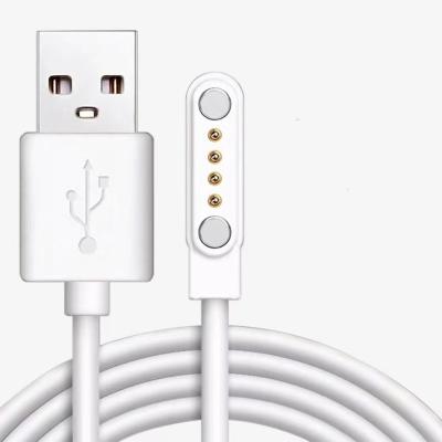 China Pogo pin tethered female connector USB to pogo terminal 2 pin 4pin 5pin magnetic sping charger cable for smart watch for sale