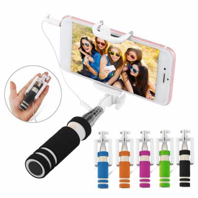 China Fashion Selfie Stick 5 Mini Foldable Flexible Adjustable Color Extendable Handheld Selfie Stick Wired Remote Monopod Shutter For All Brands Mobile Phone for sale