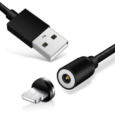 China Fast 2.4A Mobile Phone Charger Nylon Braided Metal Micro USB Magnetic Magnetic Charging Data Cable For iPhone/Android/Type-C for sale