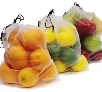 China 100% RPET Eco-Friendly Grocery Mesh Produce Bag Convenient Zero Waste 5 Set For Fruits And Vegetables for sale