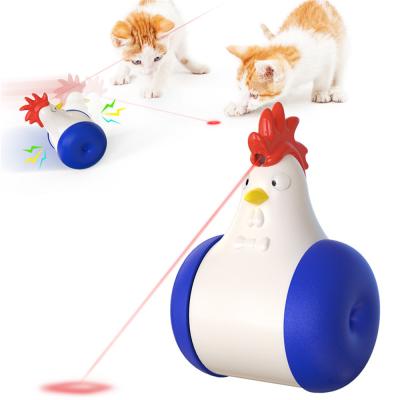 China Viable Chicken Train Cat Laser Pet Automatic Rotating Cat Hook Light Training Tumbler Interactive Laser Cat Toy for sale