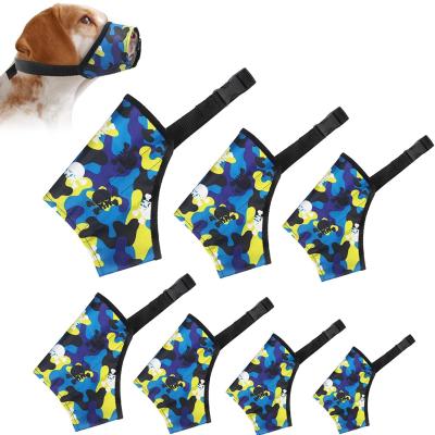 China Wholesale Personalized Custom Polyester Print Adjustable Breathable Dog Mouth Cover Soft Comfortable Dog Muzzles Pet Muzzles for sale