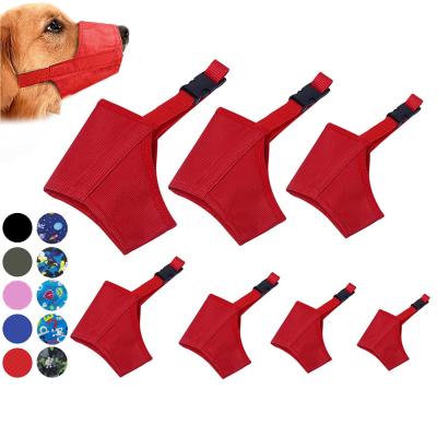 China Custom Wholesale Custom Comfort Safety Pattern Printing Soft Breathable Nylon Mouth Cover Anti Barking Dog Biting Muzzles for sale