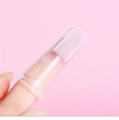 China Sustainable Dog Cat Training Teething Durable Lids Teeth Brush Silicone Pet Finger Toothbrush for sale