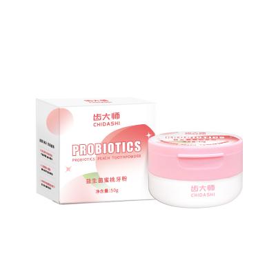 China Outstanding Whitening Effect OEM and private label service Whitening Coffee Tooth Fresh Breath Anti-Staining Whitening peach pink tooth powder 50g for sale