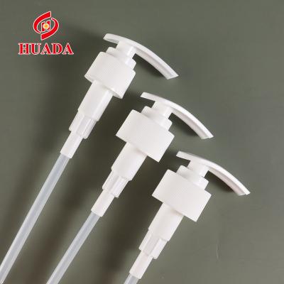 China Widely Used In Cosmetics Pump Dispenser High Efficiency Round Head Plastic White Cosmetics Cream Pump Pressure Pump for sale