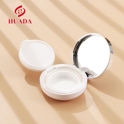 China New design cc cosmetic plastic compact box packaging empty powder cake box cc cream air cushion puff container box with mirror for sale