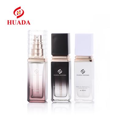 China Lotion Bottle Cosmetic Care Set l Empty Glass Cosmetic Jar Cream Face Set Bottle Square Bottle for sale