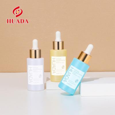 China 2021 Cosmetics New Model 40ml Black Yellow Blue Round Frosted Screen Base Glass Dropper Subbottling Liquid Oil Bottle for sale