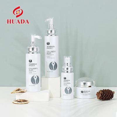 China Wholesale Cosmetic Half Cover Series Half Cover Pressure Head Cover Pump Cosmetic Glass Bottles Cream Skin Packaging Bottles for sale