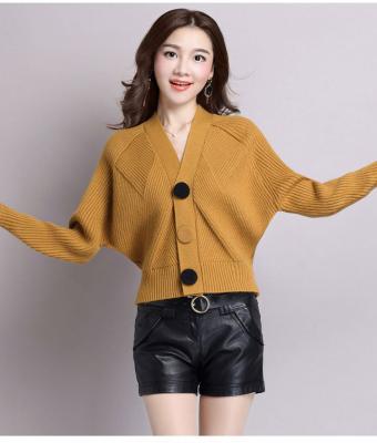 China Anti-wrinkle ladies knit cropped sweater korean cardigans for sale