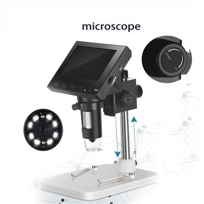 China 4.3-inch 1080P HD Digital Manual Focus 8LED Light USB Display Electronic Microscope Stand 1000x Plastic Electron Microscope DM3 for sale