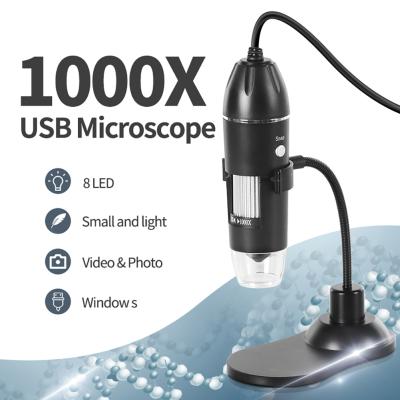 China 8pcs Led Flash USB Digital Microscope 1080P Electron Microscope1000x Biological Microscope Adjustable USB Computer Microscope for sale