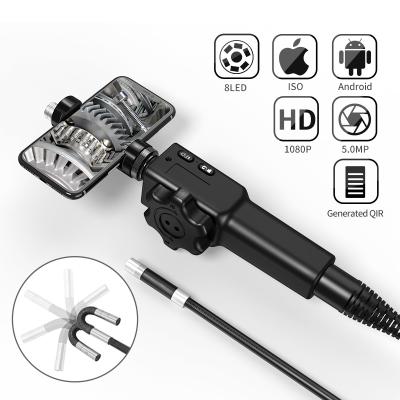 China Waterproof/Waterproof 5.5MM Articulating Borescope Camera For Mobile Video Inspection Automotive Borescope With 2-Ways &180 Degree Articulates Probe for sale