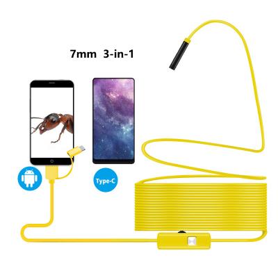 China 7mm Borescope Camera Android PC 6 LED USB Borescope Snake Tube Camera Mirror Inspection Waterproof/Waterproof Borescope for sale