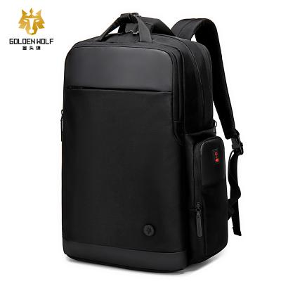 China With USB Wolf New Laptop Gold Backpack For Men 15.6 Inch Backpack Bag Maker School Business Bag for sale