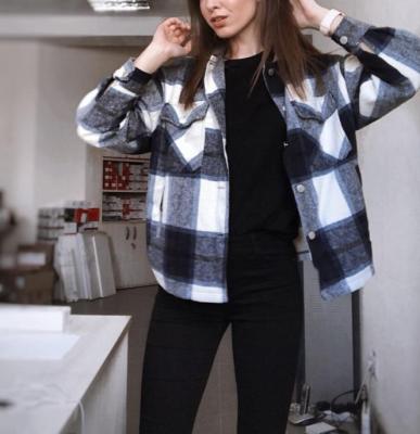 China Autumn Women Green Plaid Long Coat Jacket Casual 2020 Fashion Anti-wrinkle Long Coats High Quality Warm Coat for sale