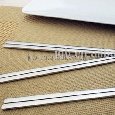 China Sustainable High Quality Korean Stainless Steel Round / Flat Chopsticks for sale