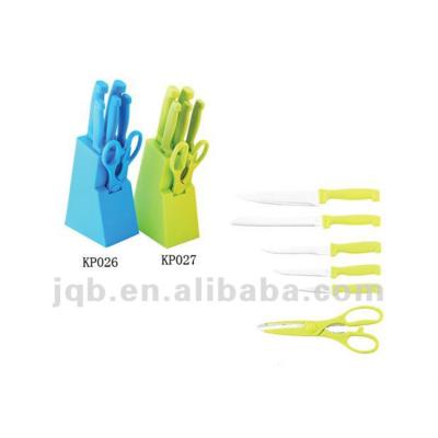 China 7PCS Sustainable Color PP Handle Stainless Steel Kitchen Knife Set for sale