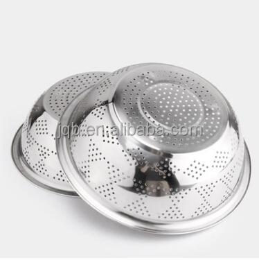 China Sustainable Vegetable Stainless Steel Fruit Rice Colander / Washing Basket for sale