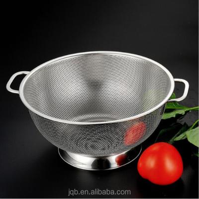 China Micro-perforated 5 Quart Stainless Steel Dishwasher Safe Colander Sustainable With Stable Base for sale