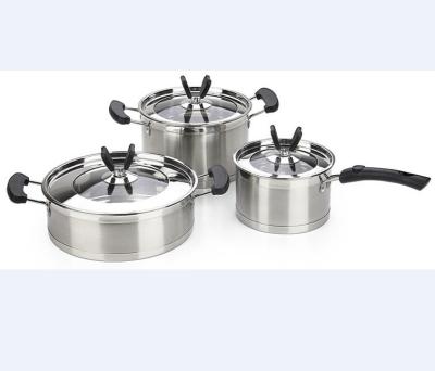 China Sustainable 6pcs Stainless Steel Cookware Sets Kitchen Dishwasher Safe for sale