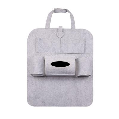 China As Picture Car Backseat Back Seat Pocket Car Water Cup Multifunction Long Felt Bag Large for sale