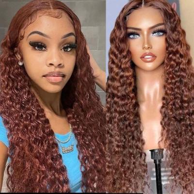 China glDeep Wave Hair Wigs Hd Full Lace Front Wig Raw Virgin Curly Hair Lace Frontal Wig For Black Women for sale