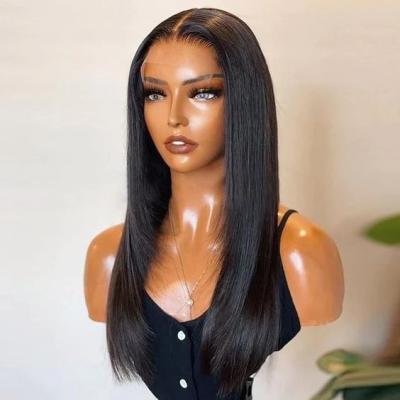 China Virgin Hair Good Luck Hair Color Body Wave Natural Black Full Lace Front Wig 13x4 Style 13x4 Lace Front Wig For Black Women for sale